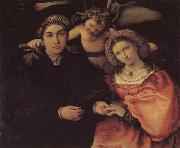 Lorenzo Lotto Portrait of Messer Marsilio and His Wife painting
